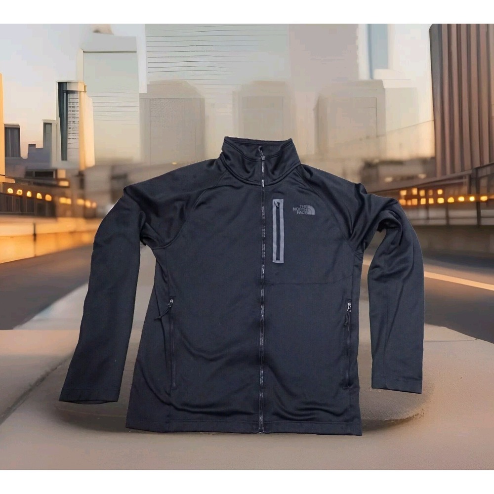 The North‎ Face Full Zip Jacket Mens Medium Black Excellent Lightweight Active